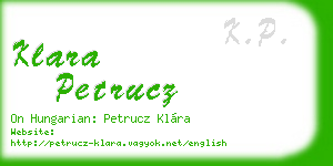 klara petrucz business card